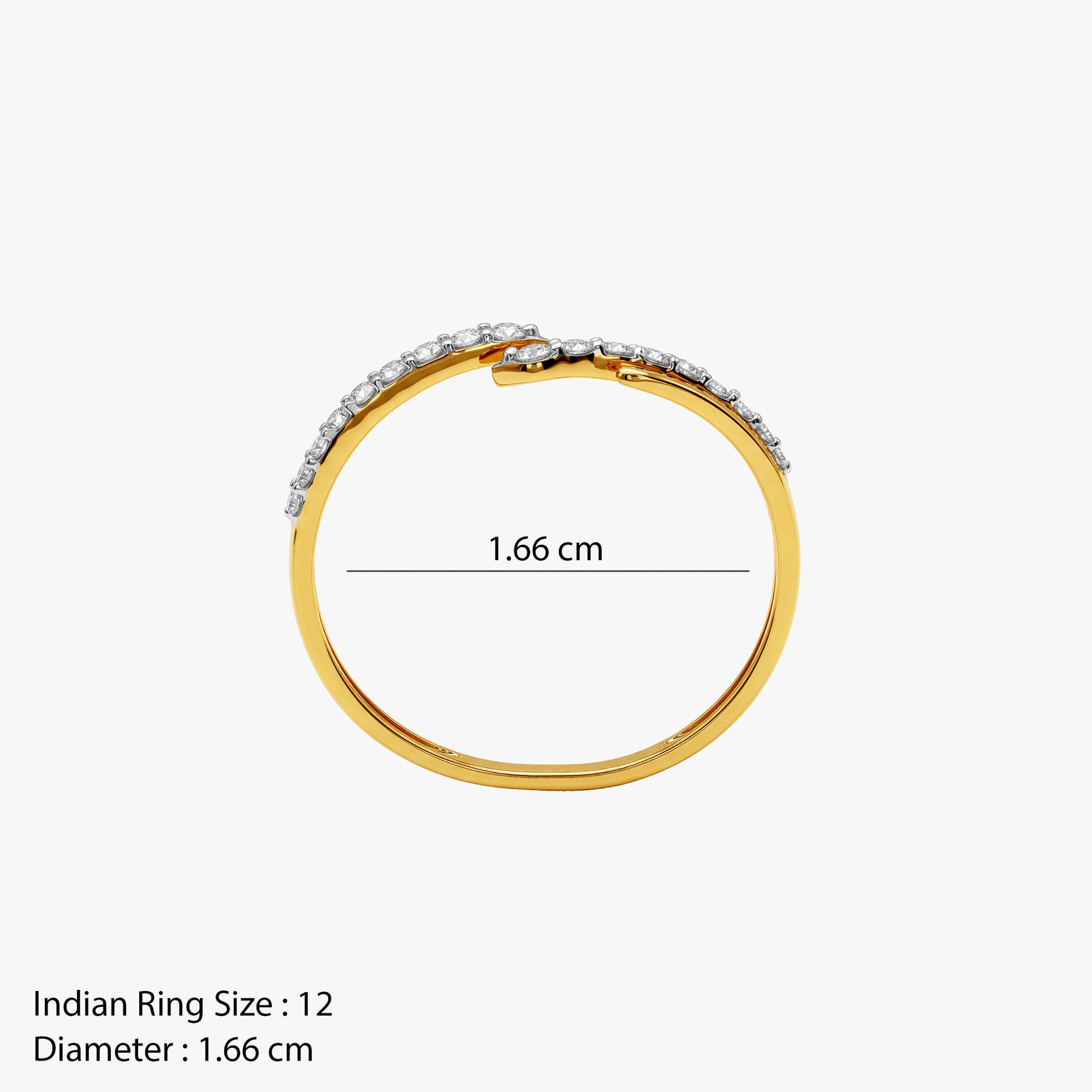 Gold Ruban Croise Lab Grown Diamond Ring (Size 12)