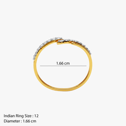 Gold Ruban Croise Lab Grown Diamond Ring (Size 12)