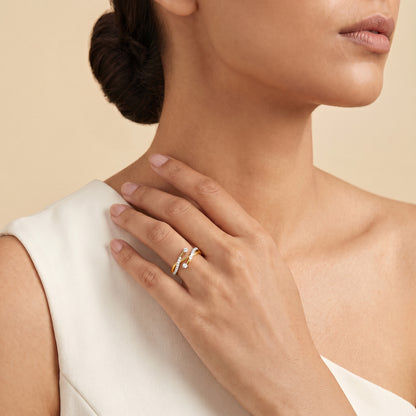 Gold Ruban Etoile Lab Grown Diamond Ring (Size 12)