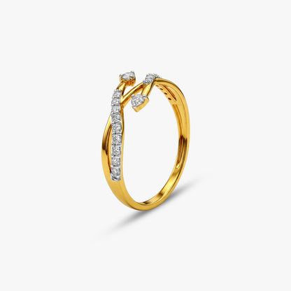 Gold Ruban Etoile Lab Grown Diamond Ring (Size 12)