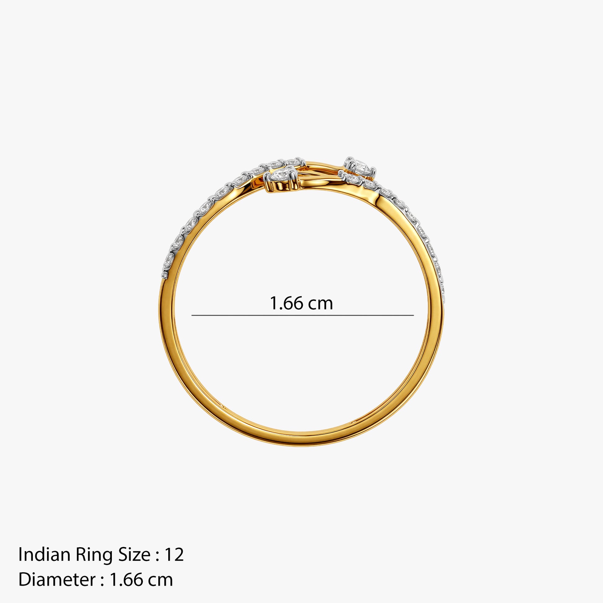 Gold Ruban Etoile Lab Grown Diamond Ring (Size 12)