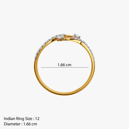 Gold Ruban Etoile Lab Grown Diamond Ring (Size 12)