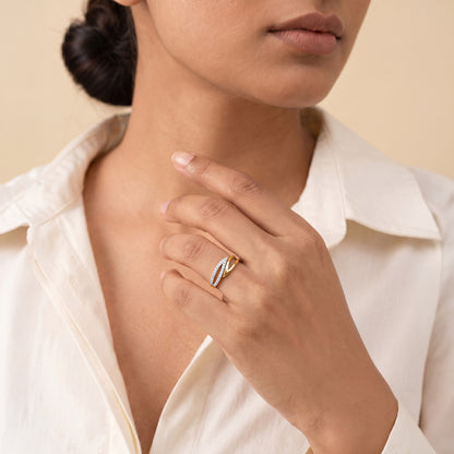 Gold Double Ruban Lab Grown Diamond Ring (Size 12)