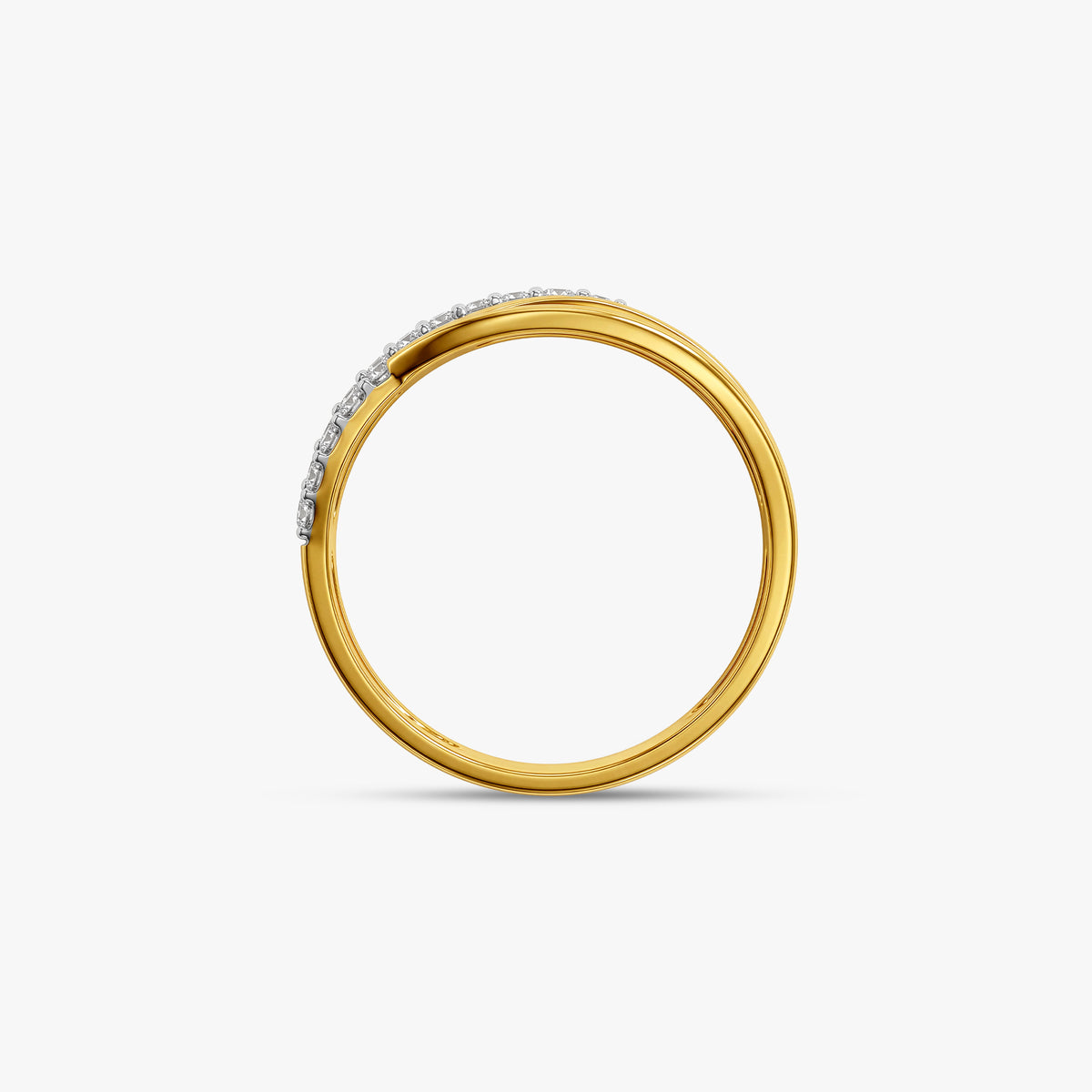 Gold Double Ruban Lab Grown Diamond Ring (Size 12)