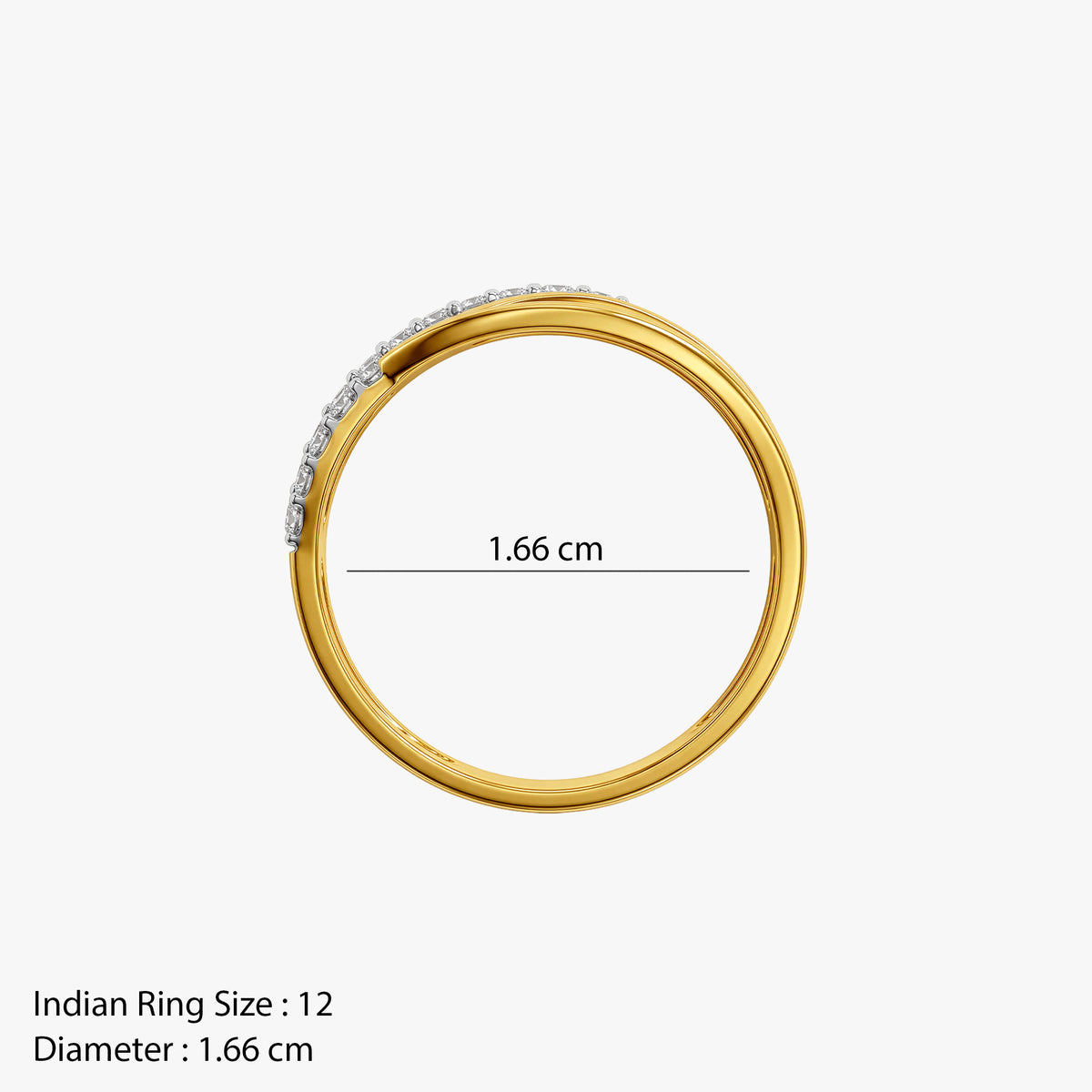 Gold Double Ruban Lab Grown Diamond Ring (Size 12)