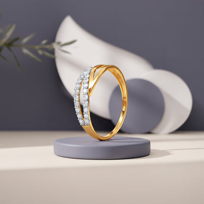 Gold Double Ruban Lab Grown Diamond Ring (Size 12)