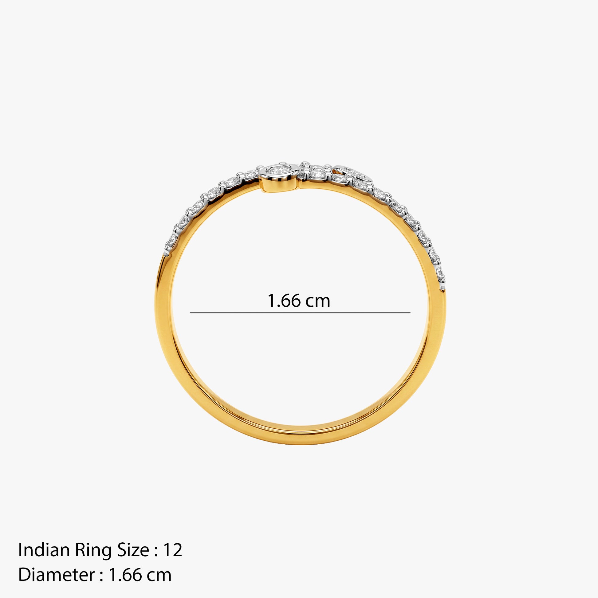 Gold Duo Lueur Lab Grown Diamond Ring (Size 12)