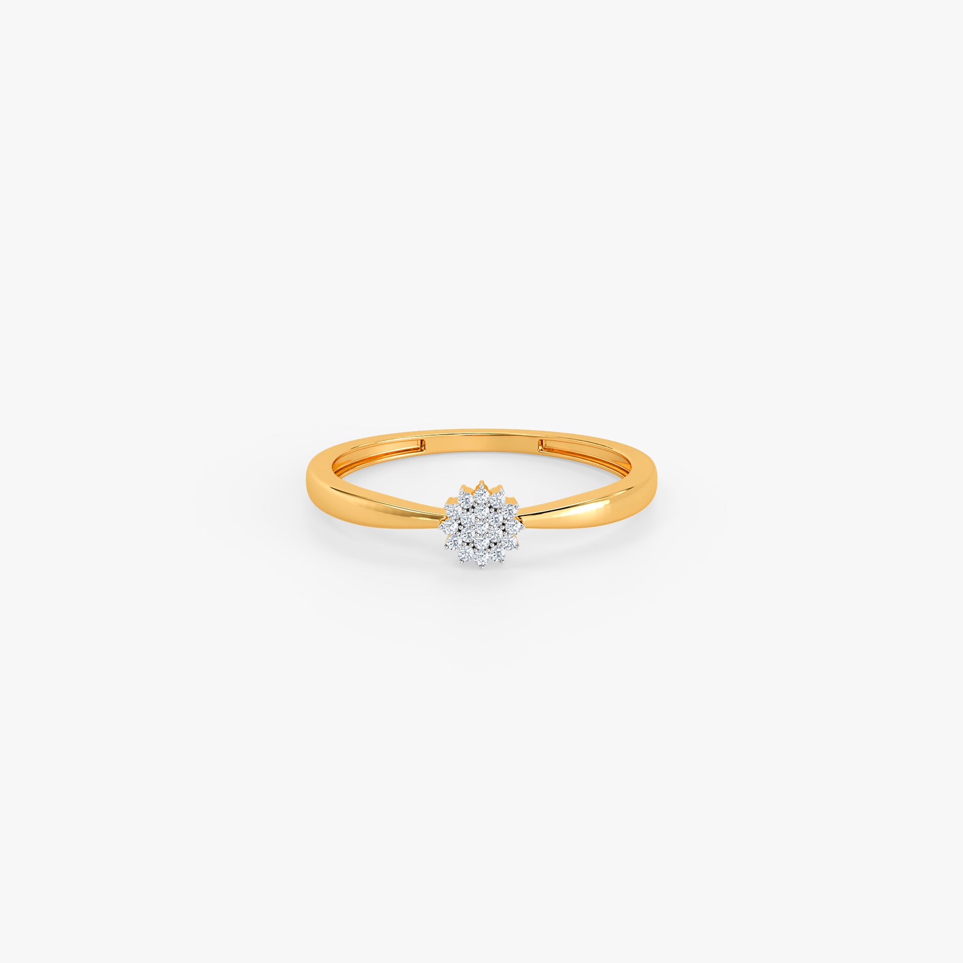 Gold Rosette Halo Lab Grown Diamond Ring (Size 12)
