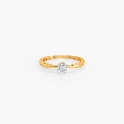 Gold Rosette Halo Lab Grown Diamond Ring (Size 12)