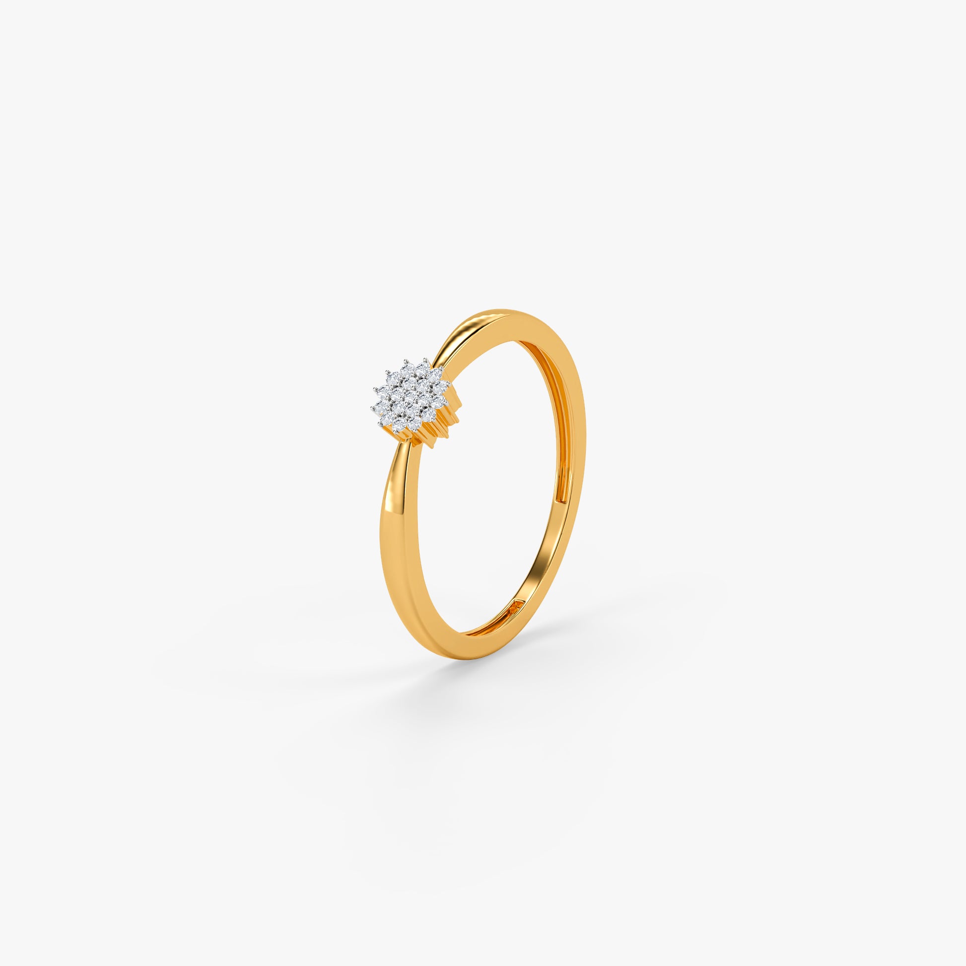 Gold Rosette Halo Lab Grown Diamond Ring (Size 12)