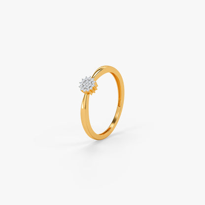 Gold Rosette Halo Lab Grown Diamond Ring (Size 12)