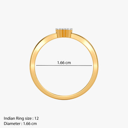Gold Rosette Halo Lab Grown Diamond Ring (Size 12)