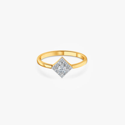 Gold Starlace Halo Lab Grown Diamond Ring (Size 12)