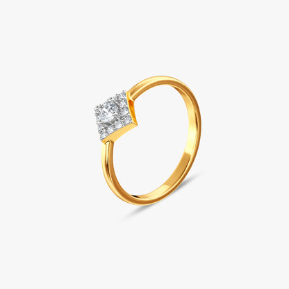 Gold Starlace Halo Lab Grown Diamond Ring (Size 12)
