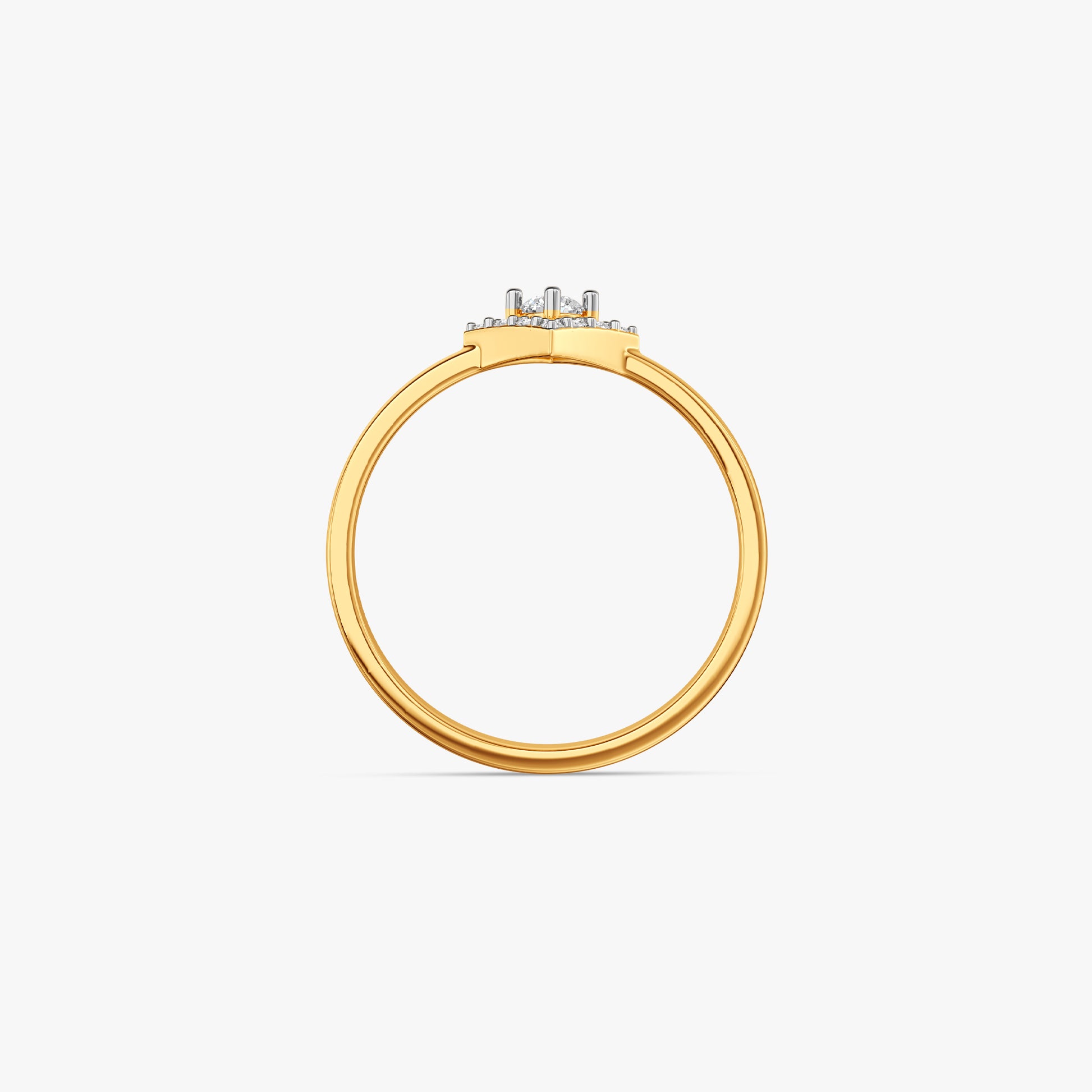 Gold Starlace Halo Lab Grown Diamond Ring (Size 12)