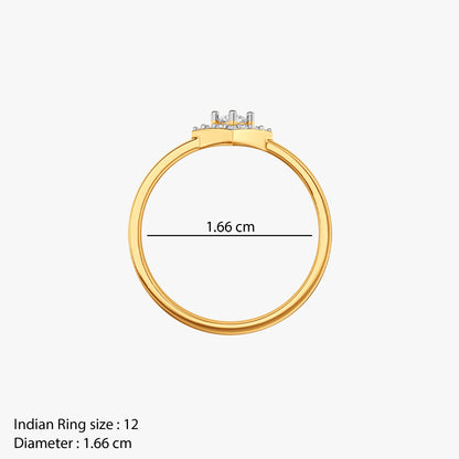 Gold Starlace Halo Lab Grown Diamond Ring (Size 12)