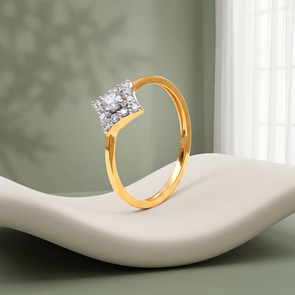 Gold Starlace Halo Lab Grown Diamond Ring (Size 12)