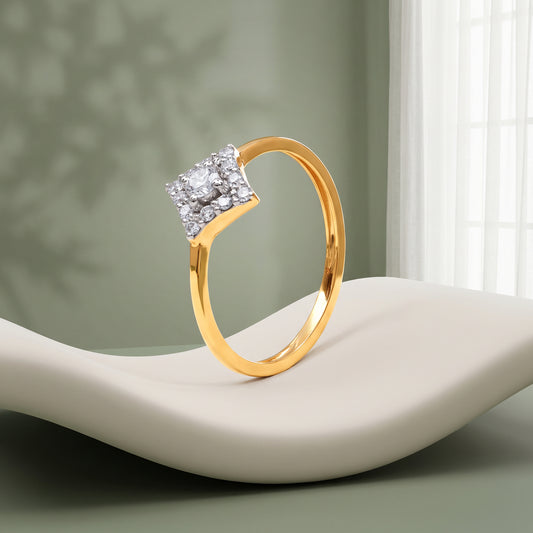 Gold Starlace Halo Lab Grown Diamond Ring (Size 12)