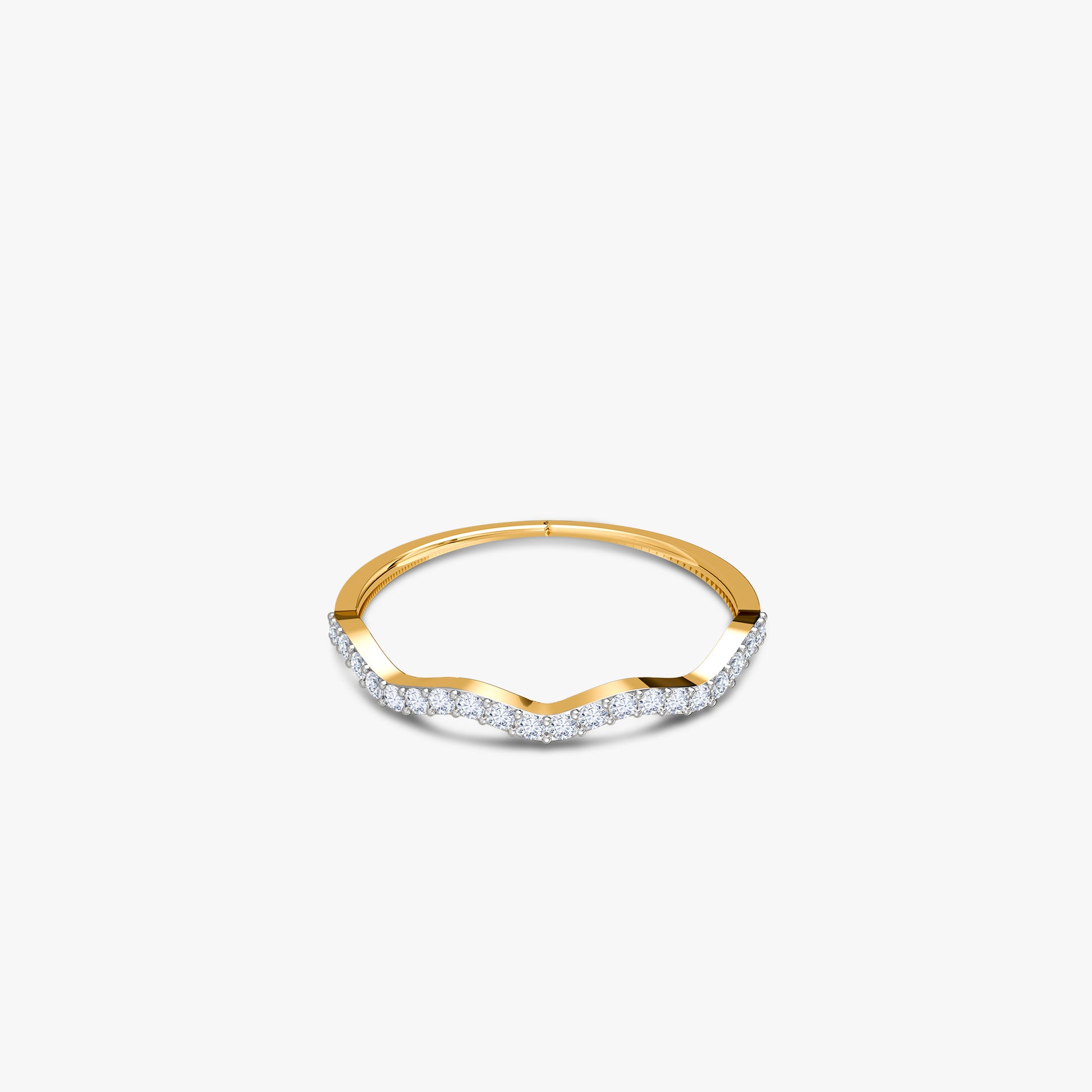 Gold Ripple Grace Lab Grown Diamond Ring (Size 12)
