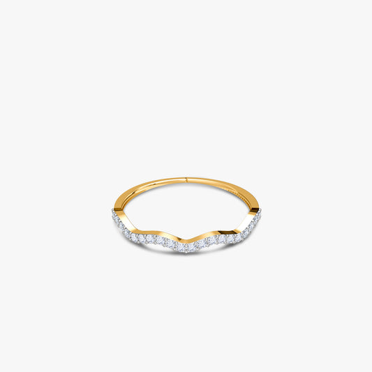 Gold Ripple Grace Lab Grown Diamond Ring (Size 12)