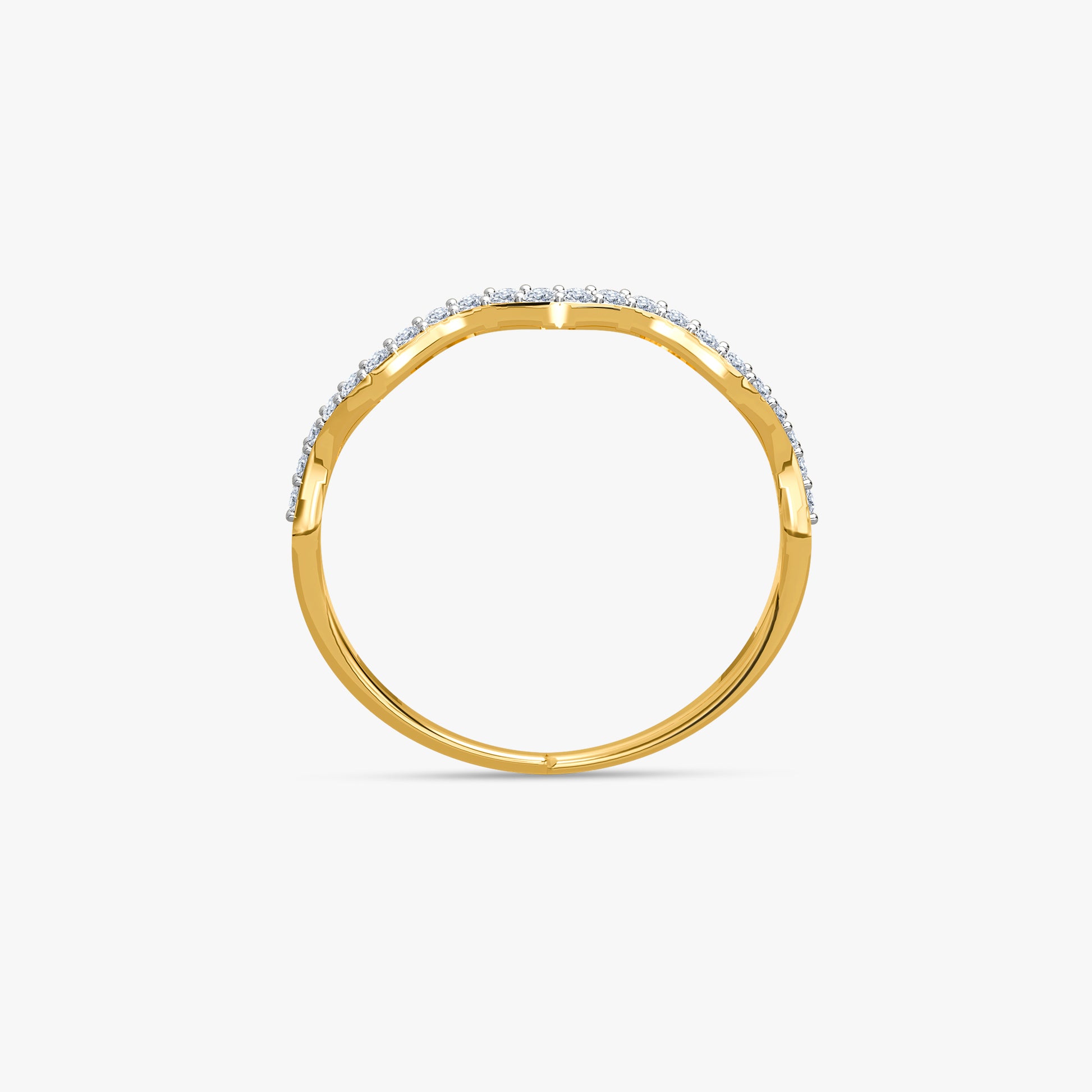 Gold Ripple Grace Lab Grown Diamond Ring (Size 12)