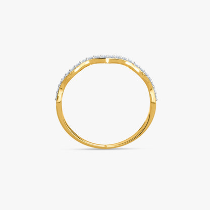 Gold Ripple Grace Lab Grown Diamond Ring (Size 12)