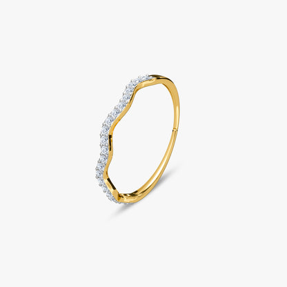 Gold Ripple Grace Lab Grown Diamond Ring (Size 12)
