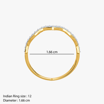 Gold Ripple Grace Lab Grown Diamond Ring (Size 12)