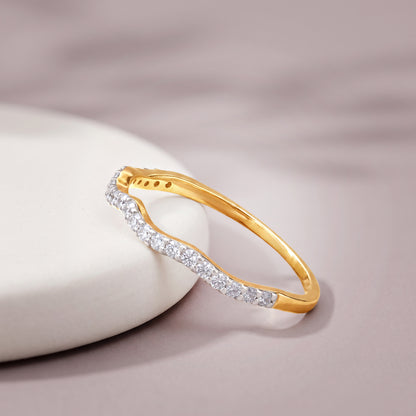Gold Ripple Grace Lab Grown Diamond Ring (Size 12)
