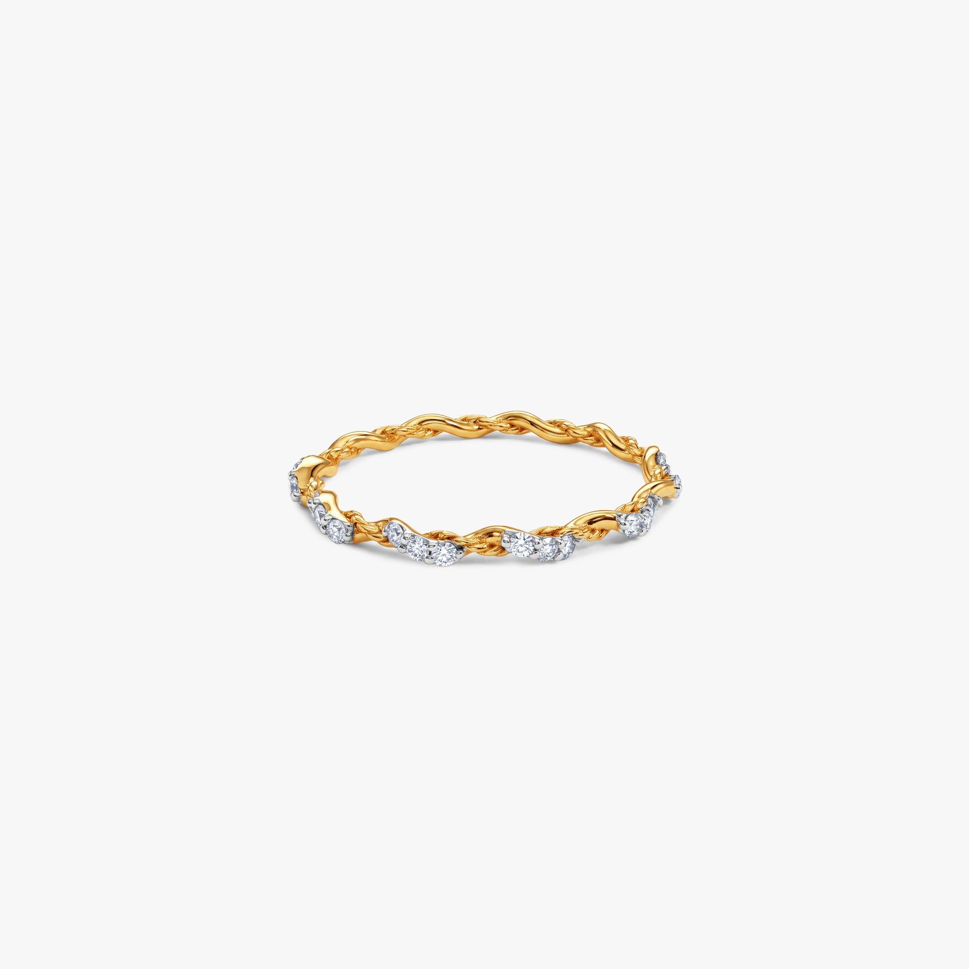 Gold Auric Twist Lab Grown Diamond Ring (Size 12)