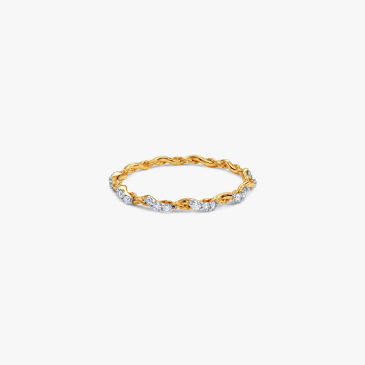 Gold Auric Twist Lab Grown Diamond Ring (Size 12)