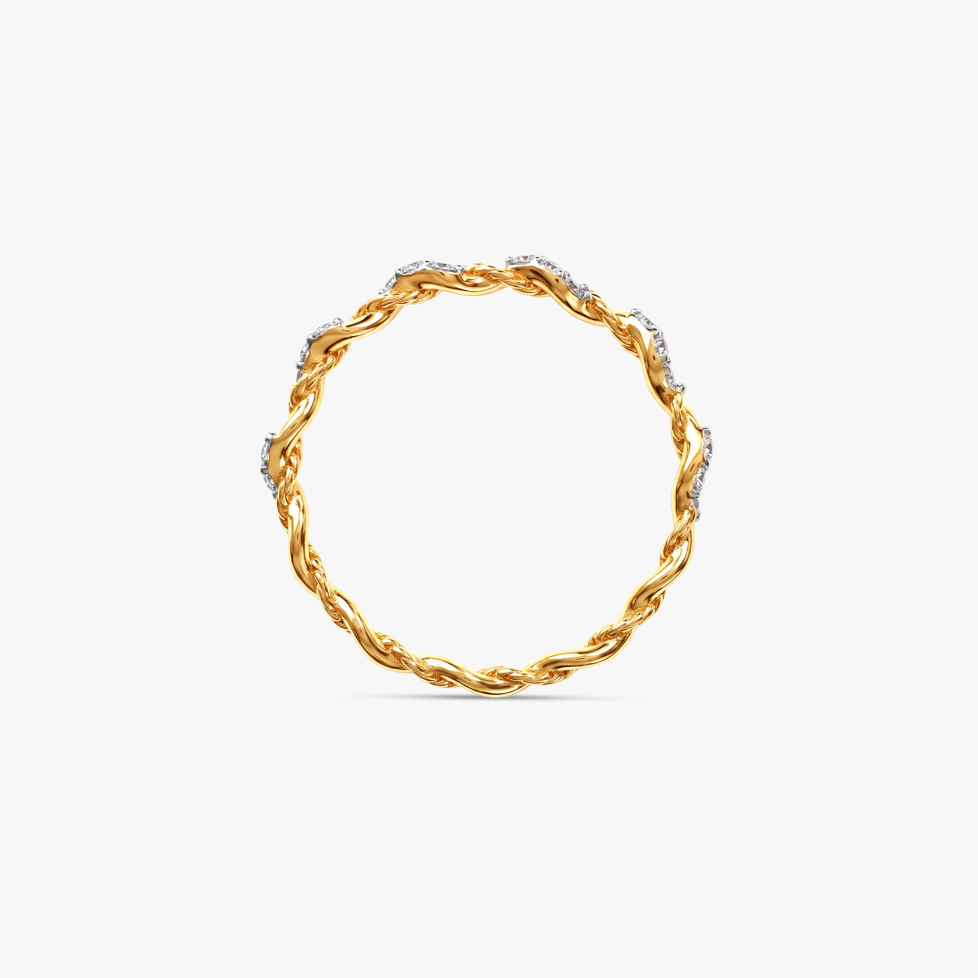 Gold Auric Twist Lab Grown Diamond Ring (Size 12)