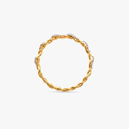 Gold Auric Twist Lab Grown Diamond Ring (Size 12)