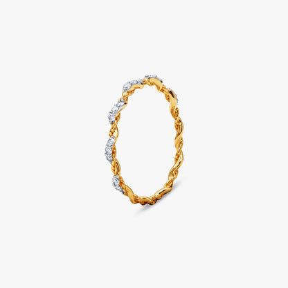 Gold Auric Twist Lab Grown Diamond Ring (Size 12)