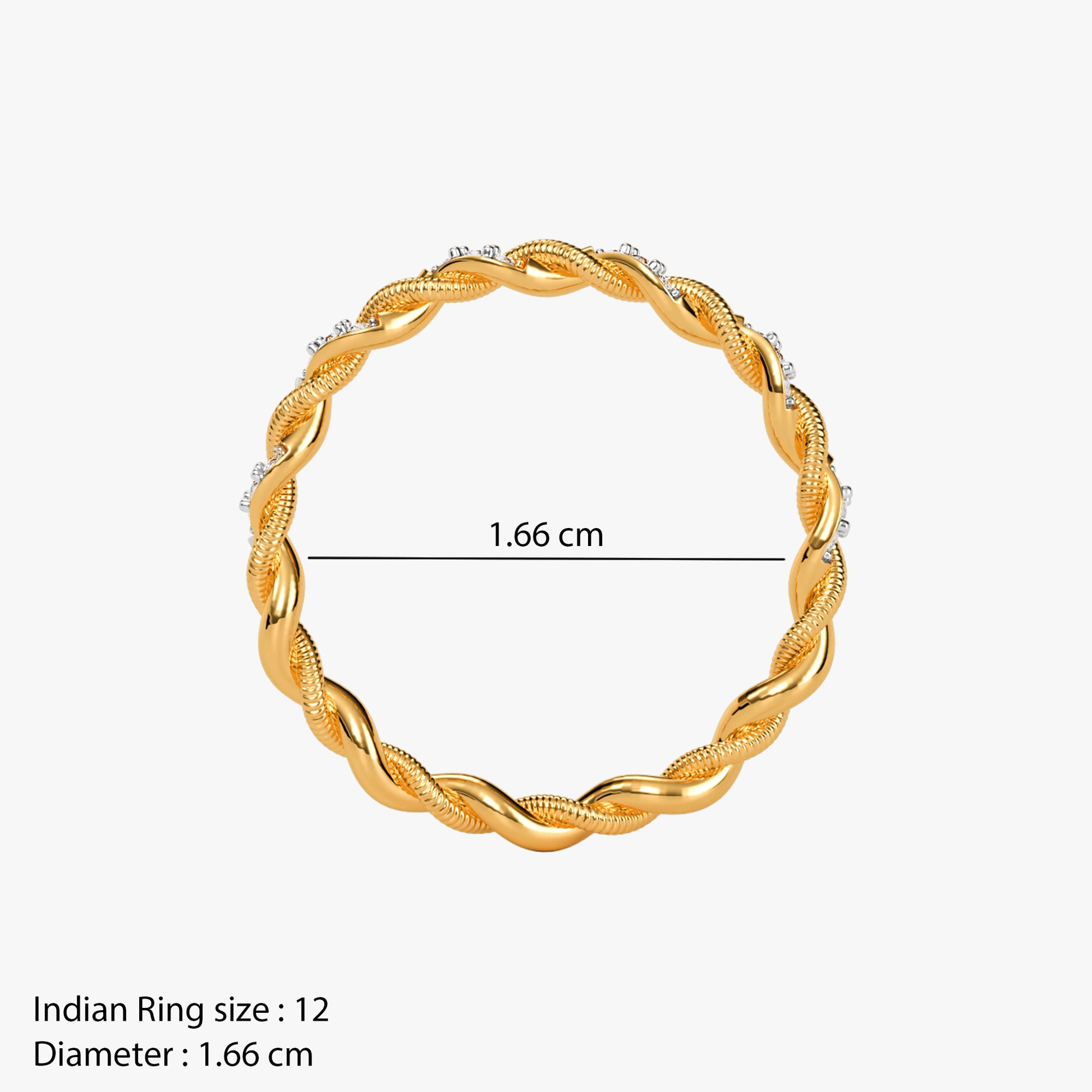 Gold Auric Twist Lab Grown Diamond Ring (Size 12)