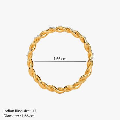 Gold Auric Twist Lab Grown Diamond Ring (Size 12)