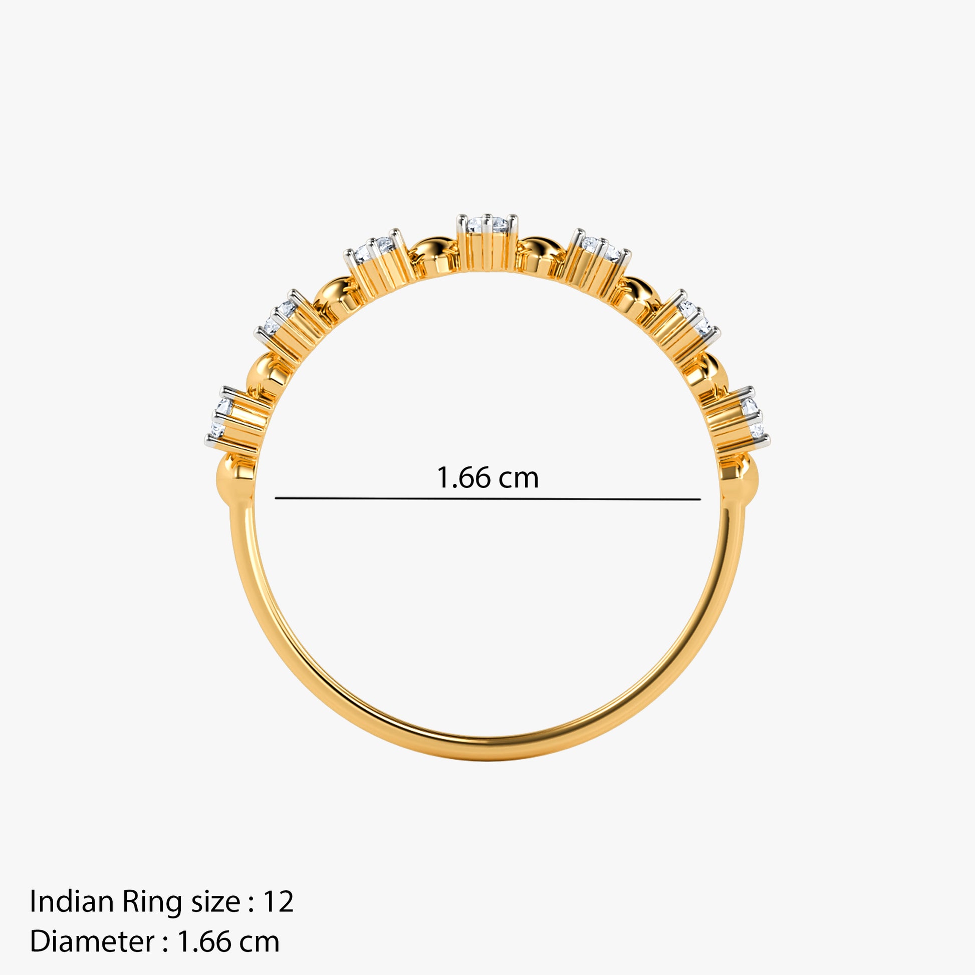 Gold Cherie Line Lab Grown Diamond Ring (Size 12)