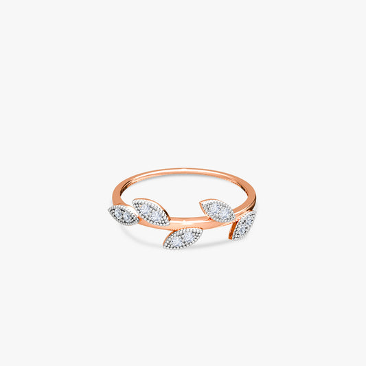 Rose Gold Laurel Whisper Lab Grown Diamond Ring (Size 12)