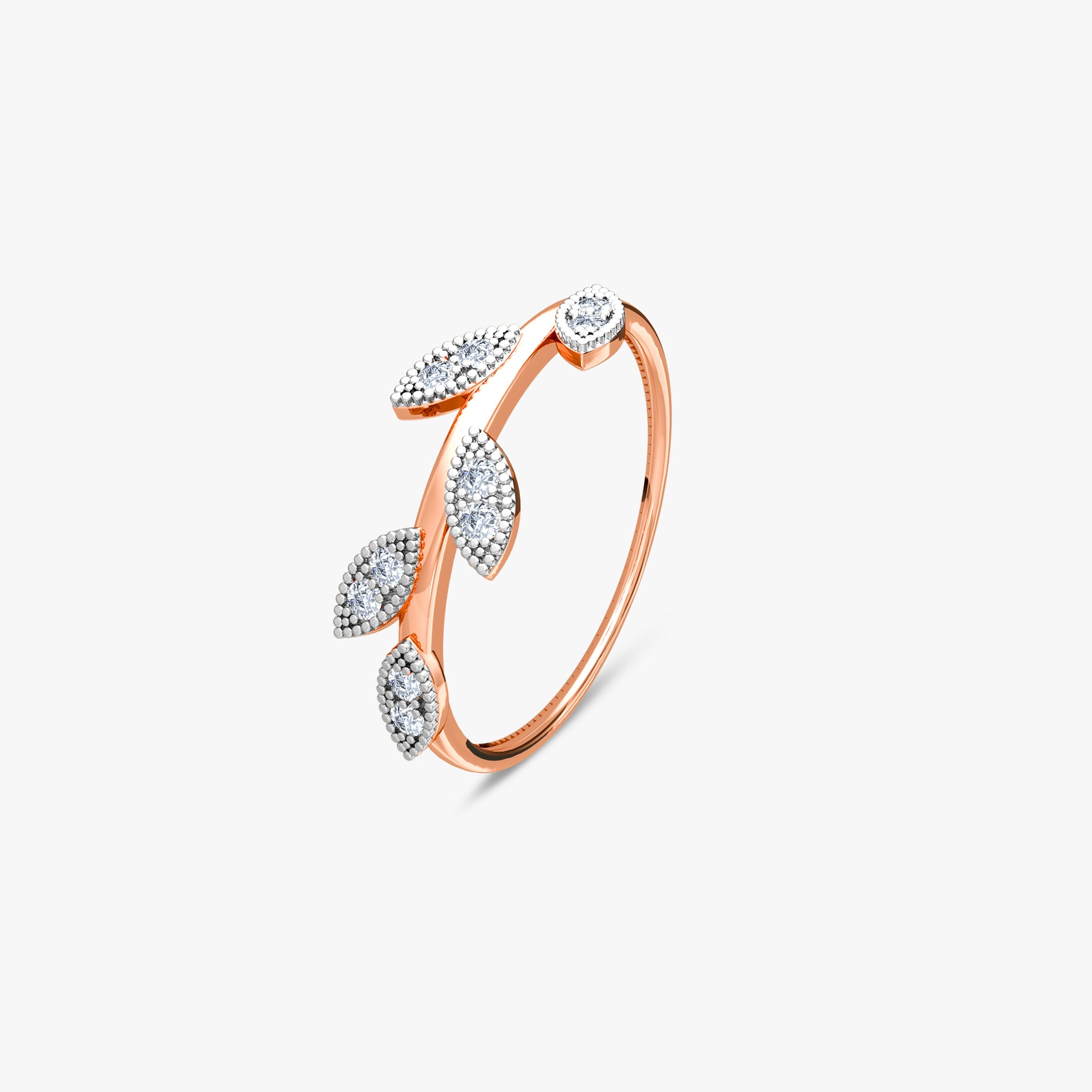 Rose Gold Laurel Whisper Lab Grown Diamond Ring (Size 12)
