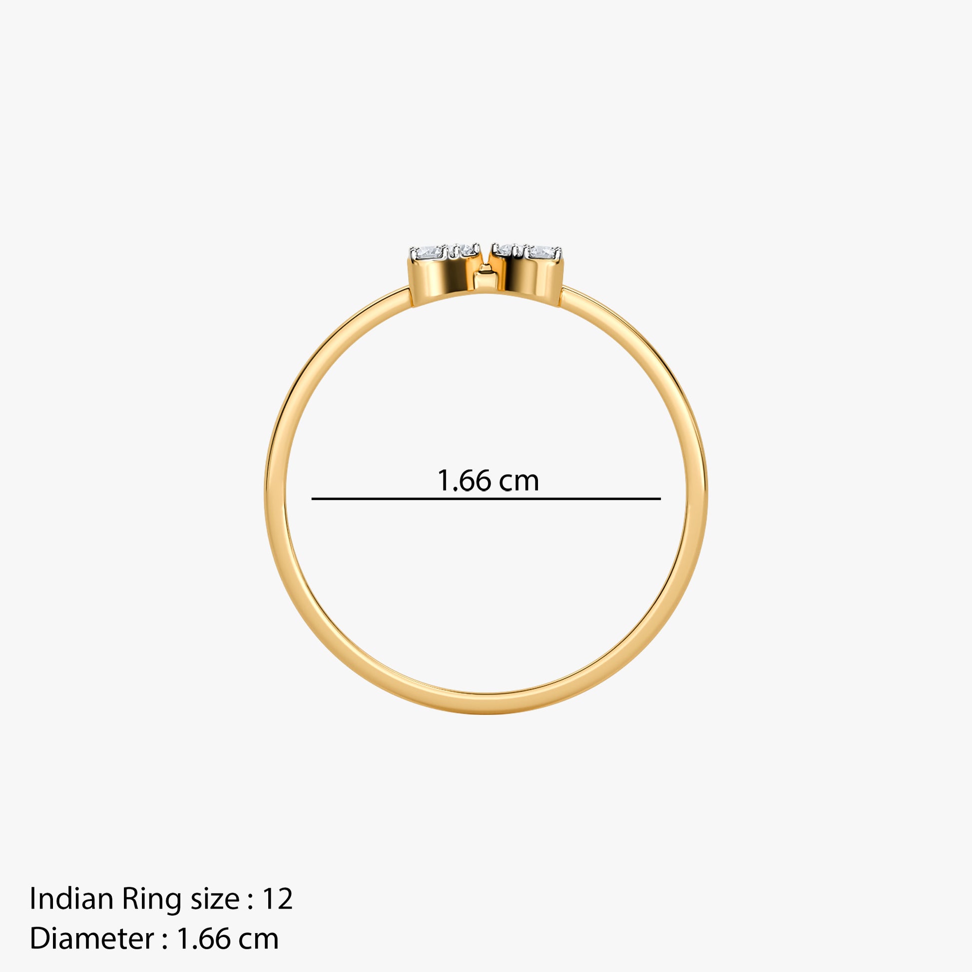 Gold Twin Gleam Lab Grown Diamond Ring (Size 12)