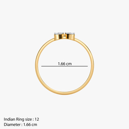 Gold Twin Gleam Lab Grown Diamond Ring (Size 12)