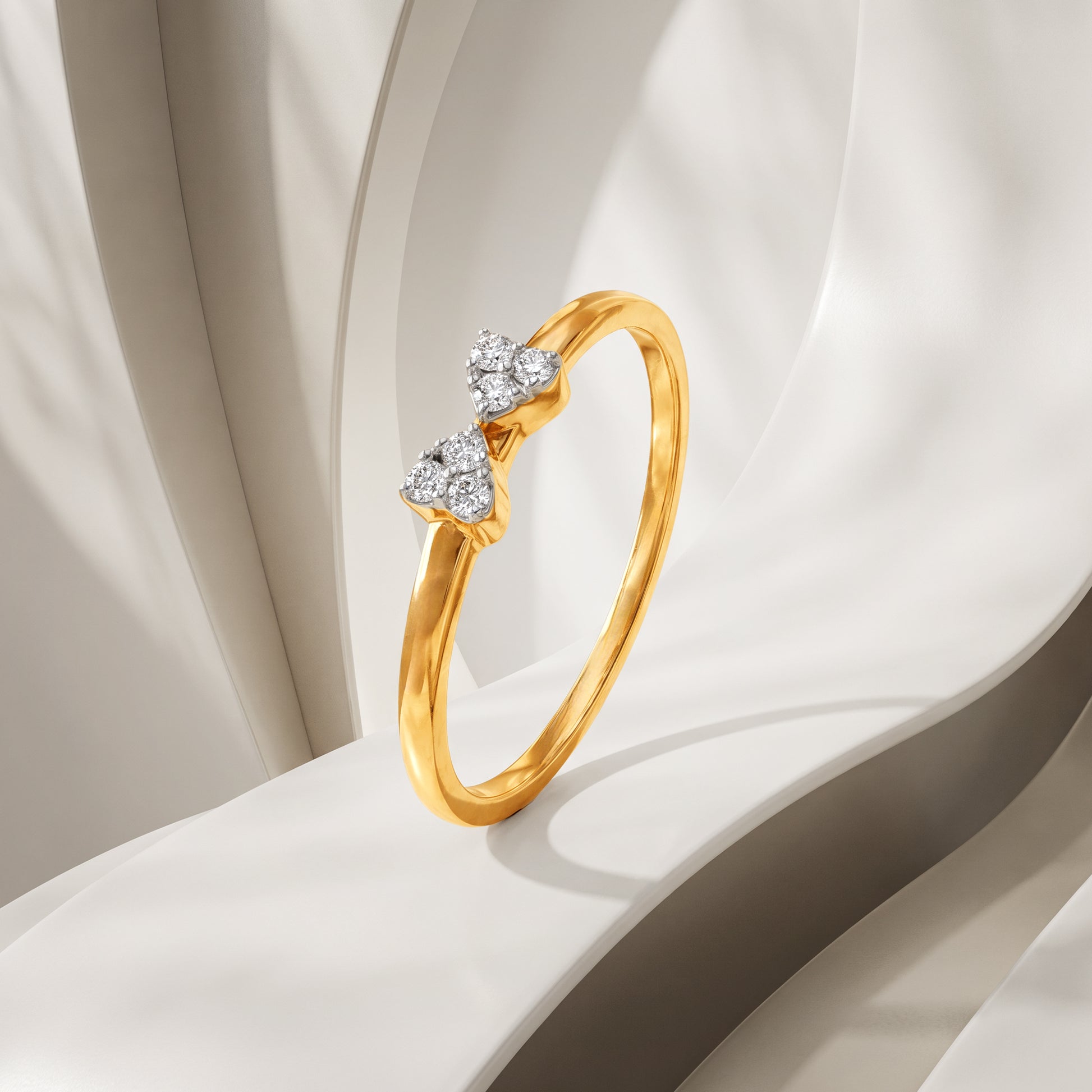 Gold Twin Gleam Lab Grown Diamond Ring (Size 12)