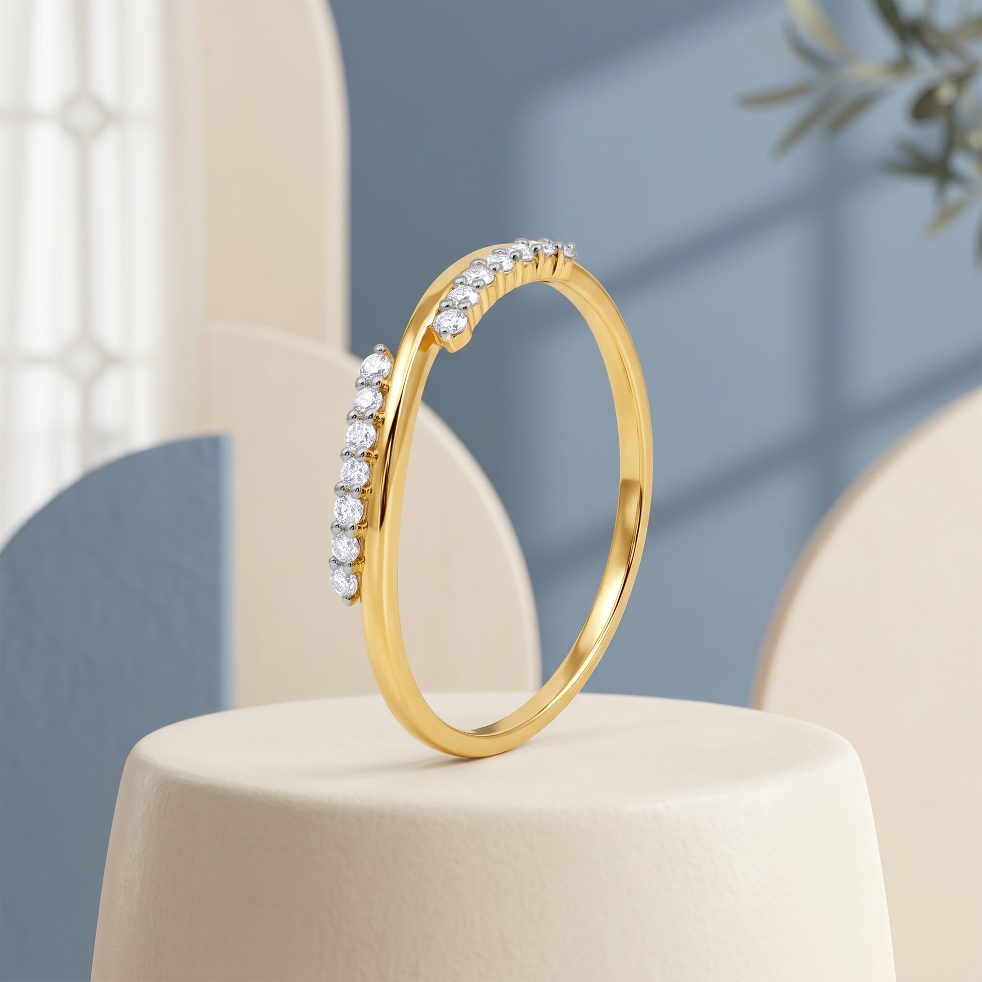 Gold Aurelle Curve Lab Grown Diamond Ring (SIze 12)