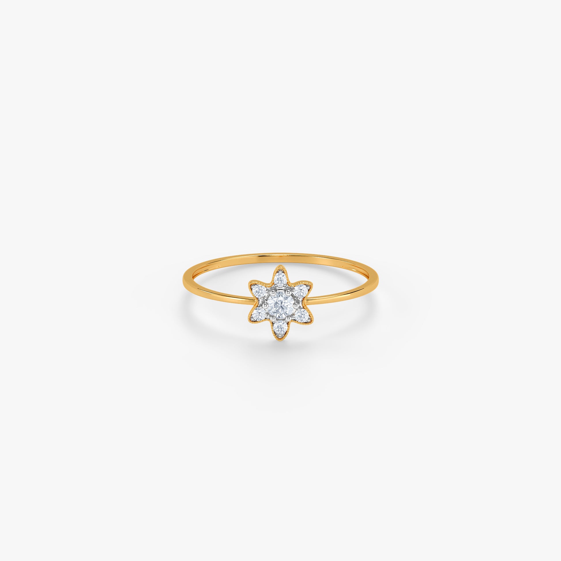 Gold Starflower Glow Lab Grown Diamond Ring (Size 12)