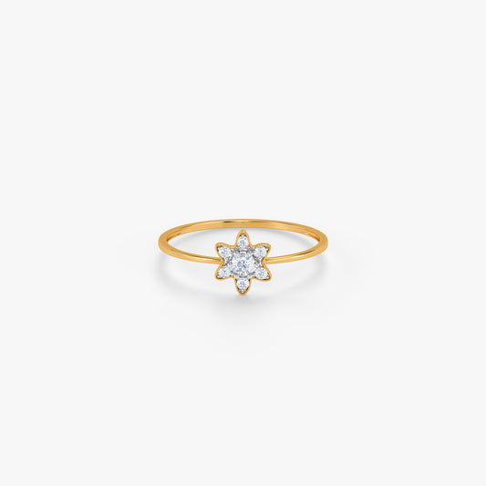 Gold Starflower Glow Lab Grown Diamond Ring (Size 12)