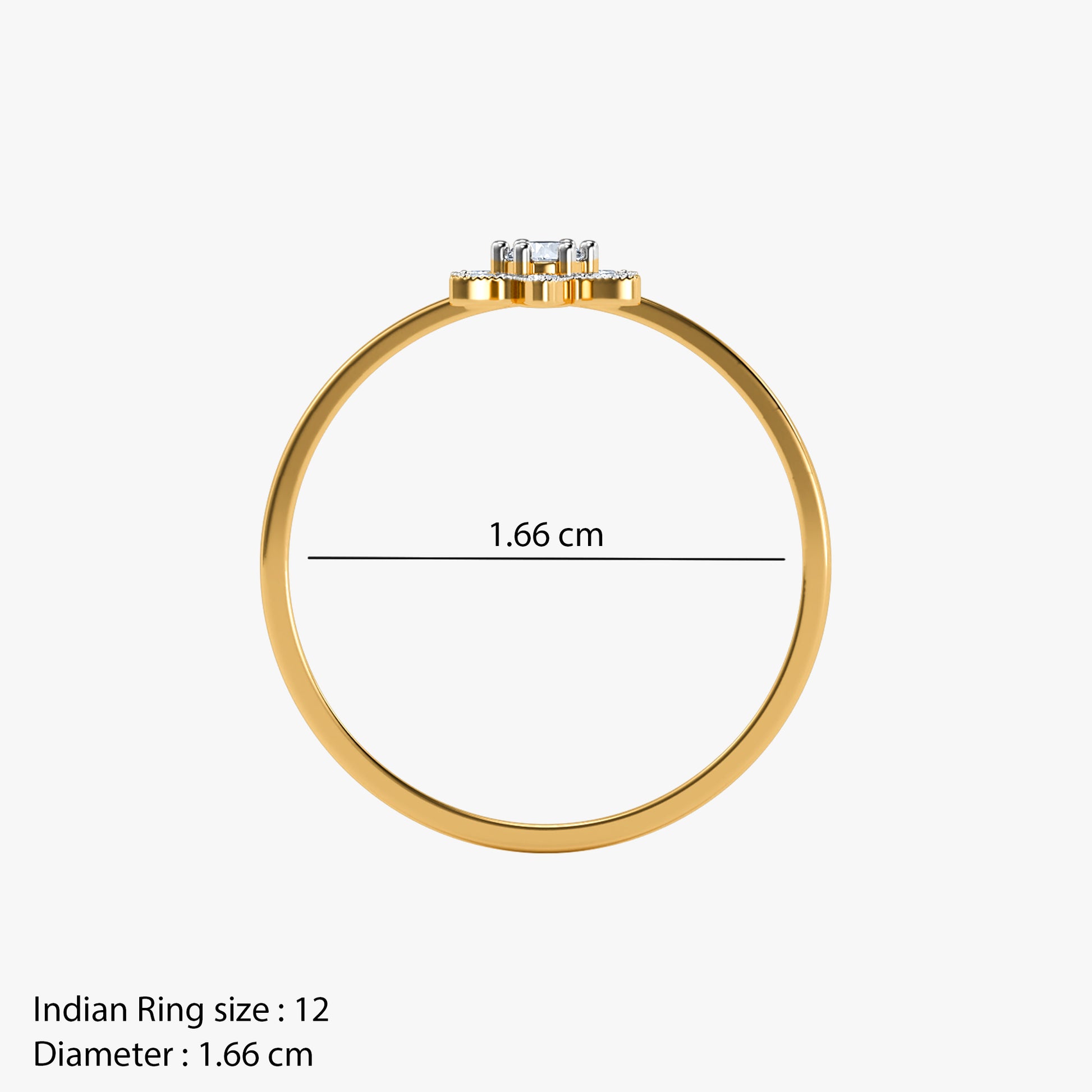 Gold Starflower Glow Lab Grown Diamond Ring (Size 12)