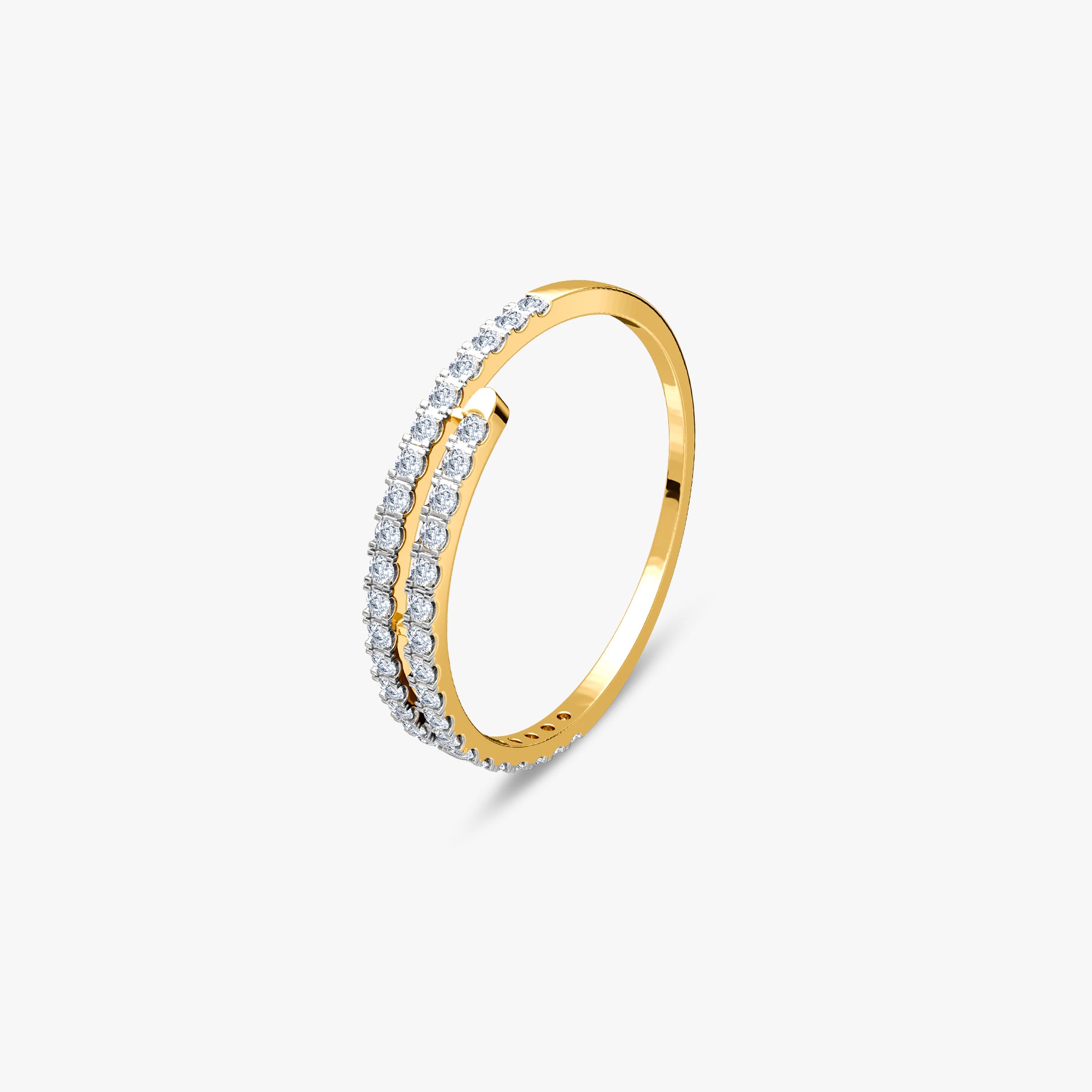 Gold Parallel Light Lab Grown Diamond Ring (Size 12)