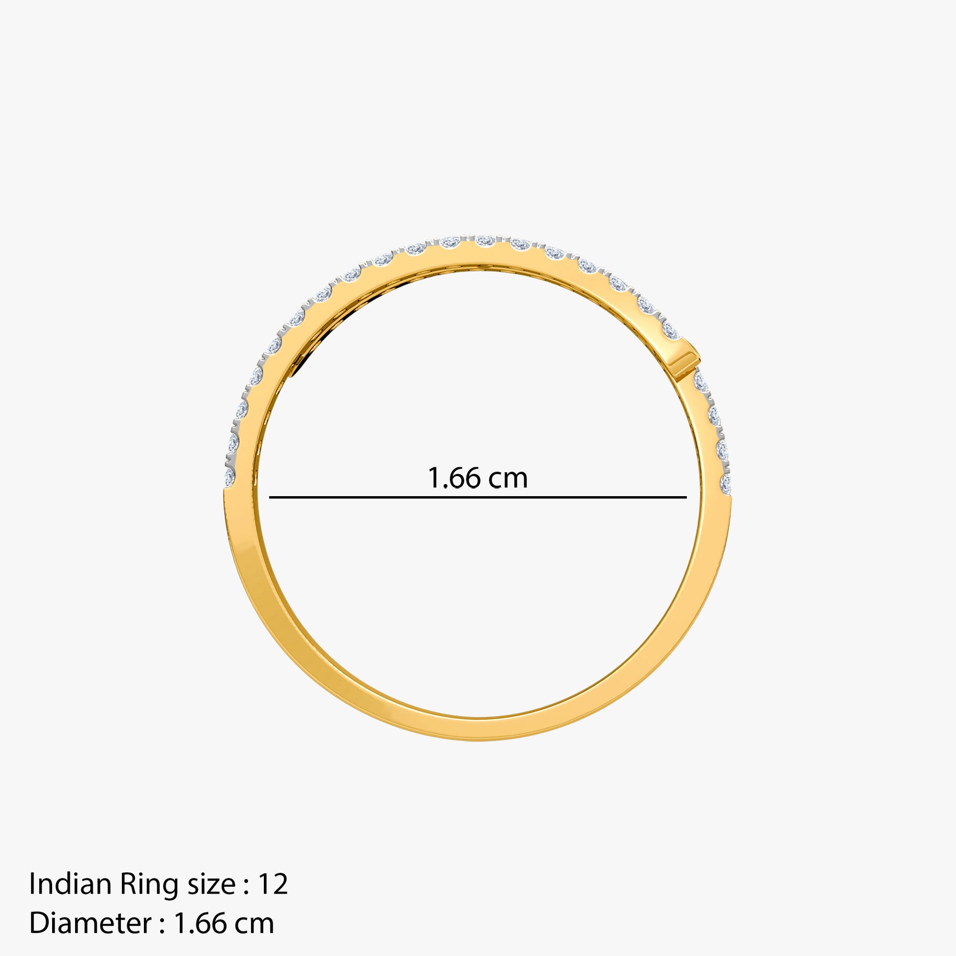 Gold Parallel Light Lab Grown Diamond Ring (Size 12)