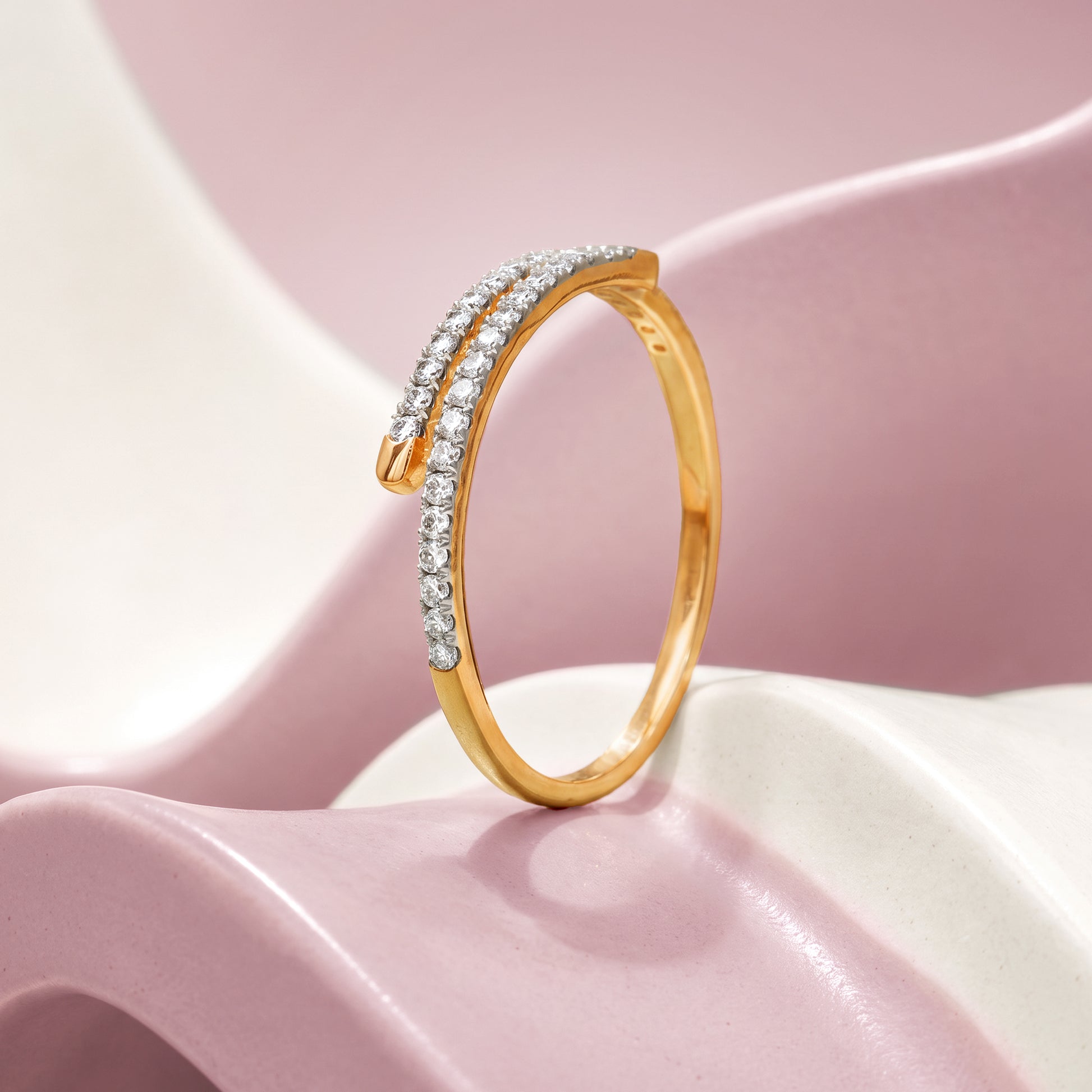 Gold Parallel Light Lab Grown Diamond Ring (Size 12)
