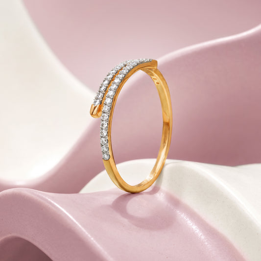 Gold Parallel Light Lab Grown Diamond Ring (Size 12)